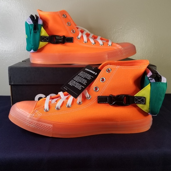 Converse Men's CTAS Buckle Up Hi Top Sneaker 169031C Total Orange - Picture 2 of 3